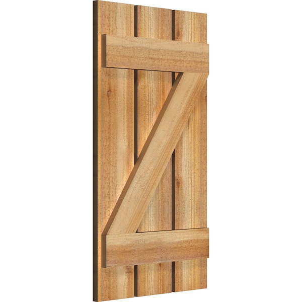 Spaced Board-n-Batten Shutters W/Z-Bar, Rough Sawn Western Red Cedar, 17 1/8W X 31H